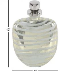 UMA Home Accents Striped Glass Bottle, Small