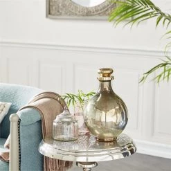 UMA Home Accents Gold Glass Contemporary Decorative Jar