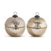 K&K Interiors Ornaments Large Mercury Glass Lidded Ornament Candle, Gold (Various Styles)