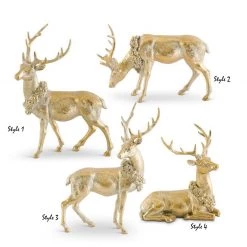 K&K Interiors Antique Gold Resin Deer (Various Styles) Christmas Home Decor
