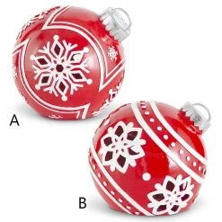 K&K Interiors Ornaments Red & White Resin LED Ornament With Timer (Various Styles)