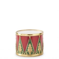 K&K Interiors Christmas Kitchen & Dining Red, Green & Gold Resin Nesting Drum Containers/Risers (Various Sizes)