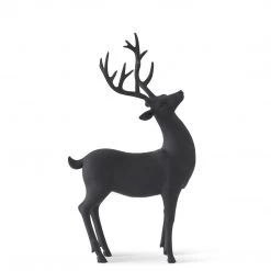 K&K Interiors Matte Black Deer (Various Styles) Christmas Home Decor