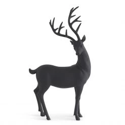 K&K Interiors Matte Black Deer (Various Styles) Christmas Home Decor