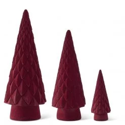 K&K Interiors Christmas Home Decor Burgundy Velvet Diamond Scallop Embossed (Various Sizes)