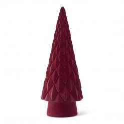 K&K Interiors Christmas Home Decor Burgundy Velvet Diamond Scallop Embossed (Various Sizes)