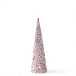 K&K Interiors Glittered White & Red Twine Cone Trees (Various Sizes)