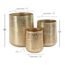 UMA Gold Aluminum Glam Planter (Various Sizes)