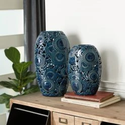 UMA Vases, Bottles, & Containers Ceramic Blue Vase (Various Sizes)