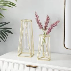 UMA Cosmopolitan Gold Iron Modern Vase (Various Sizes) Vases, Bottles, & Containers