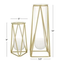 UMA Cosmopolitan Gold Iron Modern Vase (Various Sizes) Vases, Bottles, & Containers