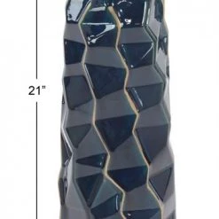 UMA Home Accents Blue Ceramic Modern Vase