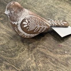 A&B Floral Home Accents Resin Bird, Whitewashed