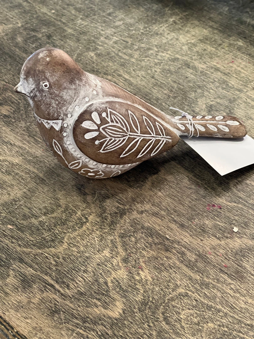 A&B Floral Home Accents Resin Bird, Whitewashed 1 A&B Floral Home Accents Resin Bird, Whitewashed