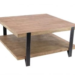 UMA Coffee Tables Square Wood And Metal Coffee Table