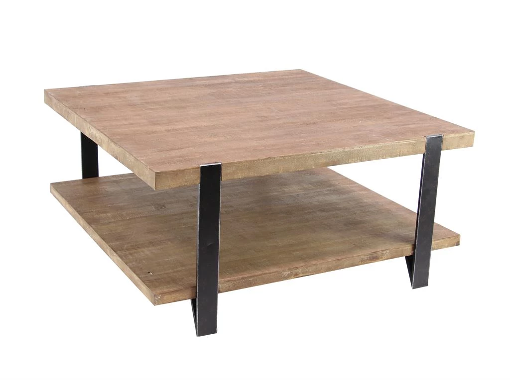 UMA Coffee Tables Square Wood And Metal Coffee Table 1 UMA Coffee Tables Square Wood And Metal Coffee Table