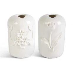 K&K Interiors Vases, Bottles, & Containers Ceramic Vase With Raised Flowers (Various Styles)