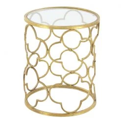 UMA Gold And Glass Accent Table
