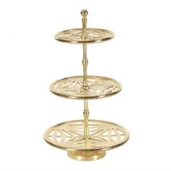 UMA 3-Tiered Gold Tray Decorative Trays & Risers