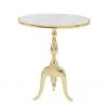 UMA Gold Marble Oval Traditional Accent Table