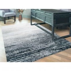 Feizy Micah Rug, Black-Dark Gray (Various Sizes)