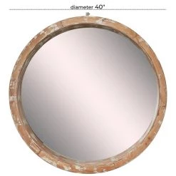 UMA Brown Vintage Wood Wall Mirror Mirrors