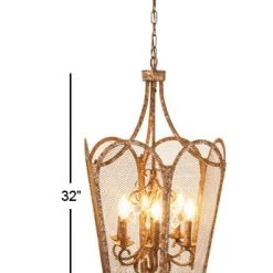UMA Distressed Metal Chandelier 6 UMA Distressed Metal Chandelier