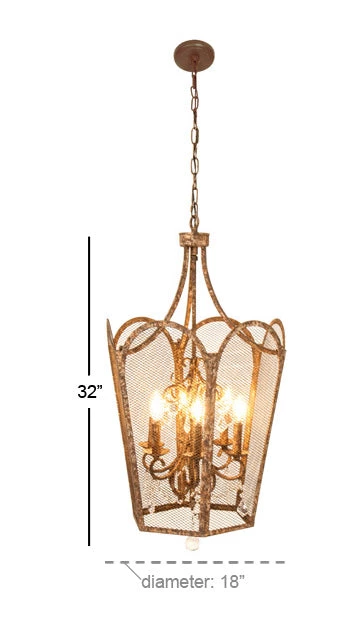UMA Distressed Metal Chandelier 3 UMA Distressed Metal Chandelier
