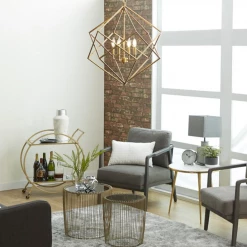 UMA Modern Metal Chandelier, Gold Chandeliers