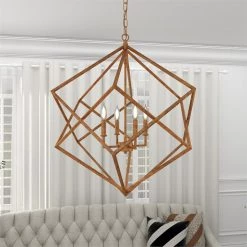 UMA Modern Metal Chandelier, Gold Chandeliers