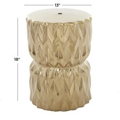 UMA Gold Ceramic Modern Accent Table