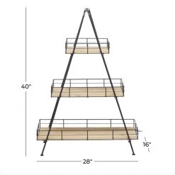 UMA Accent Furniture Black Metal Modern Farmhouse Plant Stand