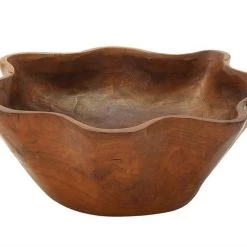 UMA Decorative Trays & Risers Teak Rustic Bowl