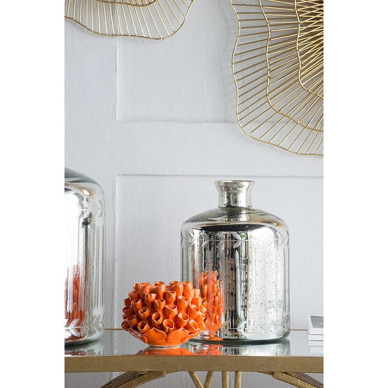 A&B Home Silver Glass Vase 3 A&B Home Silver Glass Vase