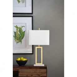 A&B Home Lamps Gold Rectangle Table Lamp