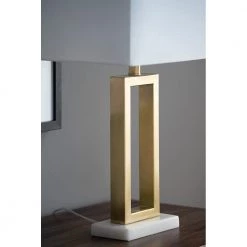 A&B Home Lamps Gold Rectangle Table Lamp
