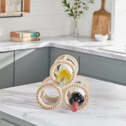 UMA Wooden Beaded Wine Rack