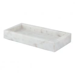 A&B Home White Marble Tray, Small
