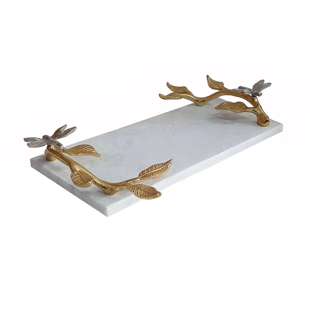 A&B Home Dragonfly Marble Tray Decorative Trays & Risers 1 A&B Home Dragonfly Marble Tray Decorative Trays & Risers