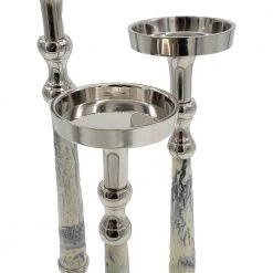 A&B Home Amelie Silver Pillar Candleholders, Set Of 3