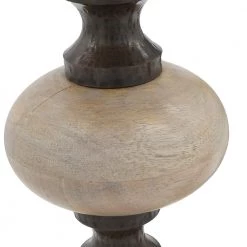 A&B Home Nahla Wood Pillar Candleholders, Set Of 3
