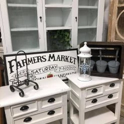 Global Imports Hattie White Distressed Nightstand Accent Furniture