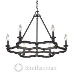 Golden Lighting Saxon 6 Light Chandelier, Aged Bronze Chandeliers