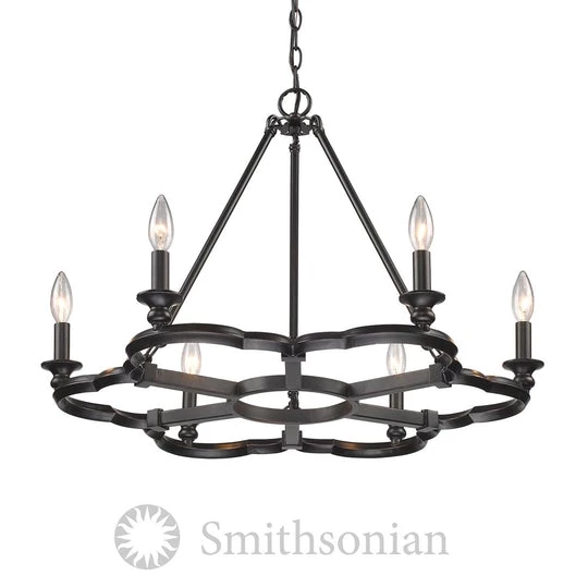 Golden Lighting Saxon 6 Light Chandelier, Aged Bronze Chandeliers 1 Golden Lighting Saxon 6 Light Chandelier, Aged Bronze Chandeliers
