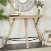 UMA Brown Wood Modern Farmhouse Console Table