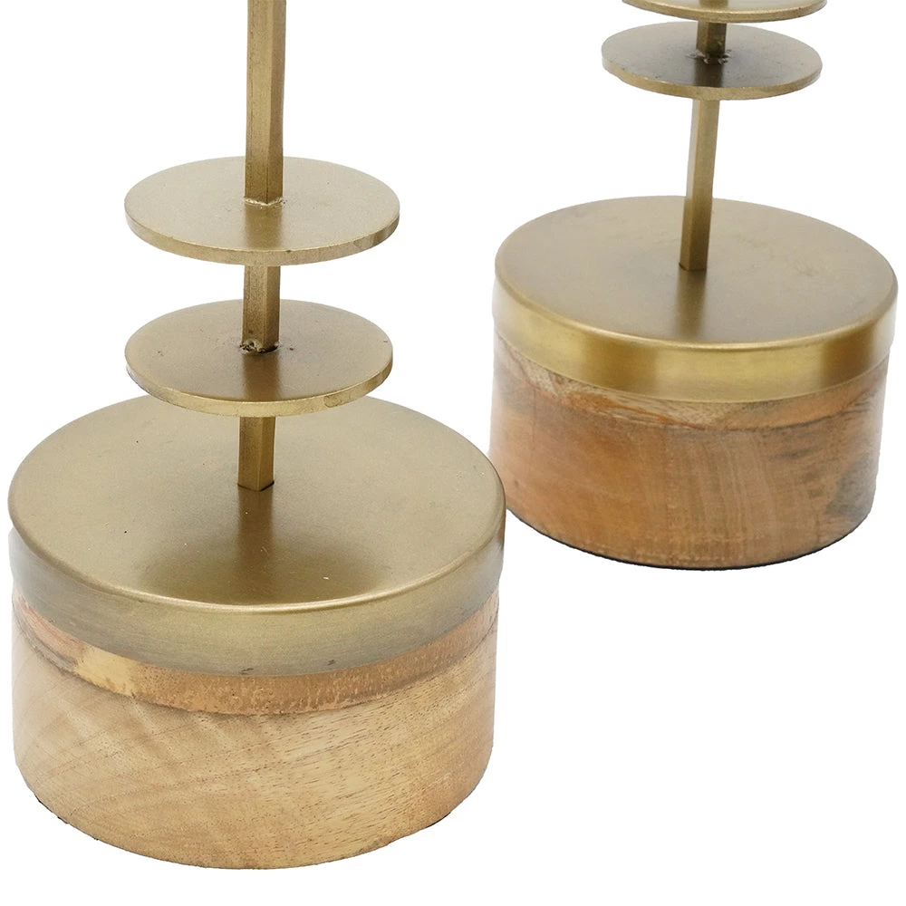 A&B Home Geo Glass And Gold Lanterns, Set Of 3 3 A&B Home Geo Glass And Gold Lanterns, Set Of 3