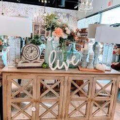 Global Imports Consoles, Breakfronts, & Sideboards Maxwell Mango Antique Mirrored Double X Console (Gray Brown)