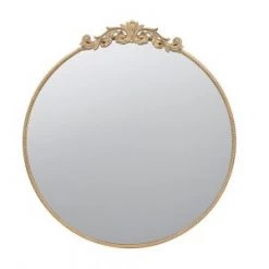 A&B Home Mirrors Gold Baroque Mirror, Round