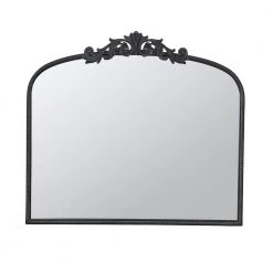 A&B Home Black Baroque Mirror, Short Mirrors