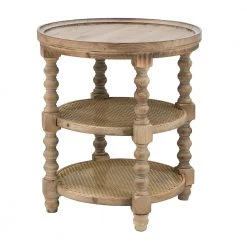 A&B Home Accent Furniture Round Wood Side Table